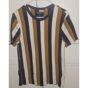 GUESS Los Angeles Striped T-Shirt Men's Short Sleeve Crew Neck Casual Top small